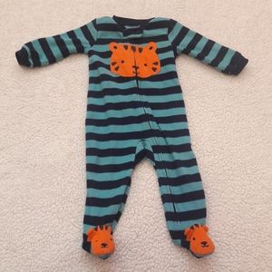 Carters Unisex Tiger Striped Footie Fleece Pajamas